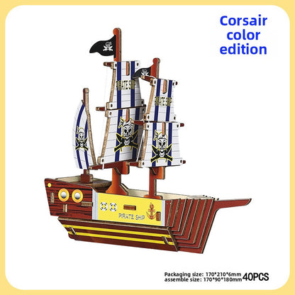 3D Wooden Ship Model Puzzle