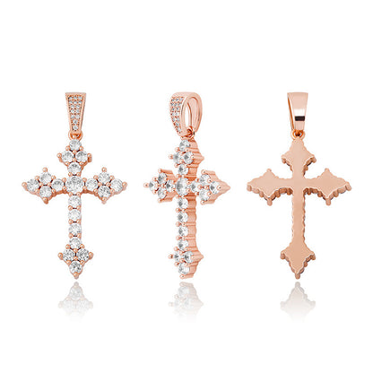 Buy Retro Cross Pendant with Full Zirconia Religious Necklace