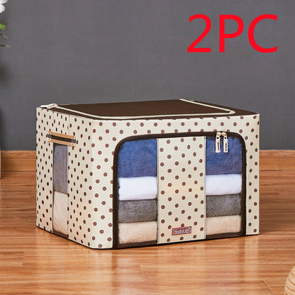 Double Window Storage Box Foldable Fabric Organizer for Home