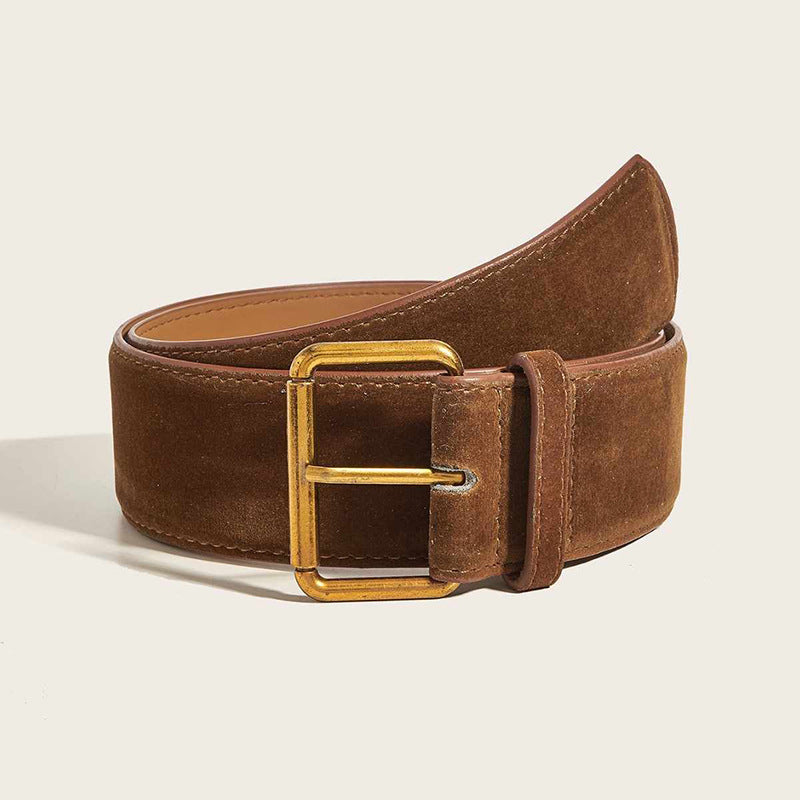Buy Womens Wide Suede Belt High-End Minimalist Fashion Style