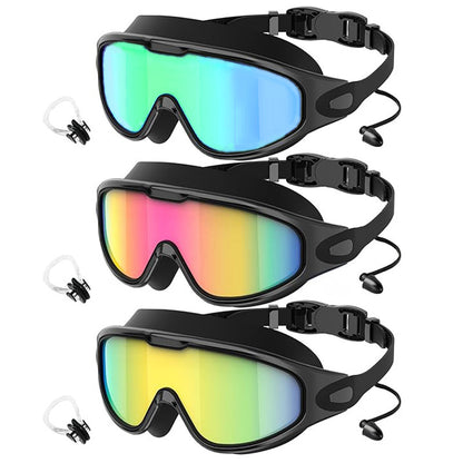 Large Frame Anti Fog Swimming Goggles With Earplugs Uses Now