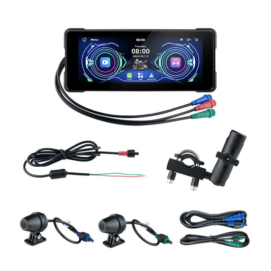 Motorcycle Wireless CarPlay Navigation with Dual Camera