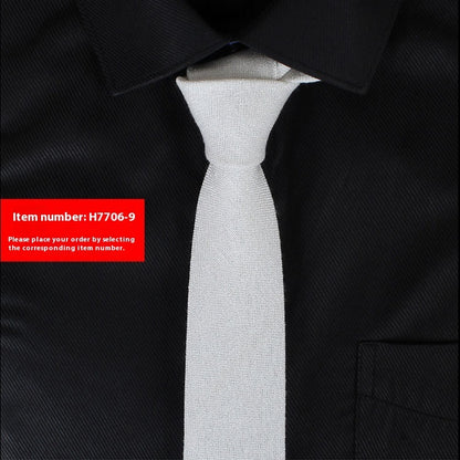 Solid Color Korean Style Narrow Cotton Men’s 6cm Wedding Tie