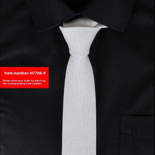 Solid Color Korean Style Narrow Cotton Men’s 6cm Wedding Tie