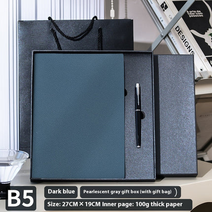 Soft Leather Covered Notebook with Litchi Pattern for Notes