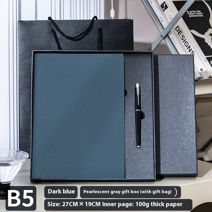 Soft Leather Covered Notebook with Litchi Pattern for Notes