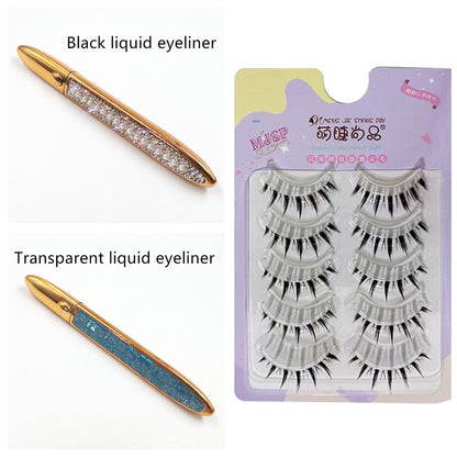 False Eyelashes with Self-Adhesive Eyeliner Multicolor Set