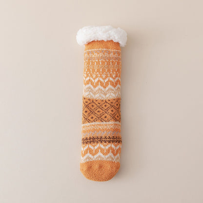Women Fleece Lined Anti Slip Socks