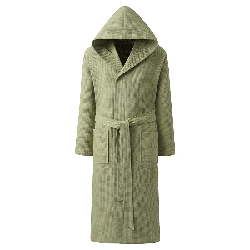 Buy Men’s Pure Cotton Hooded Bathrobe Soft Towels Robe