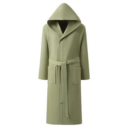 Buy Men’s Pure Cotton Hooded Bathrobe Soft Towels Robe