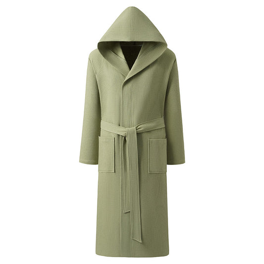 Buy Men’s Pure Cotton Hooded Bathrobe Soft Towels Robe