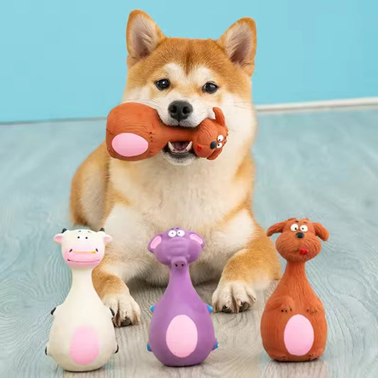 4pcs Cute Latex Dog Chew Toys with Sound for Puppies