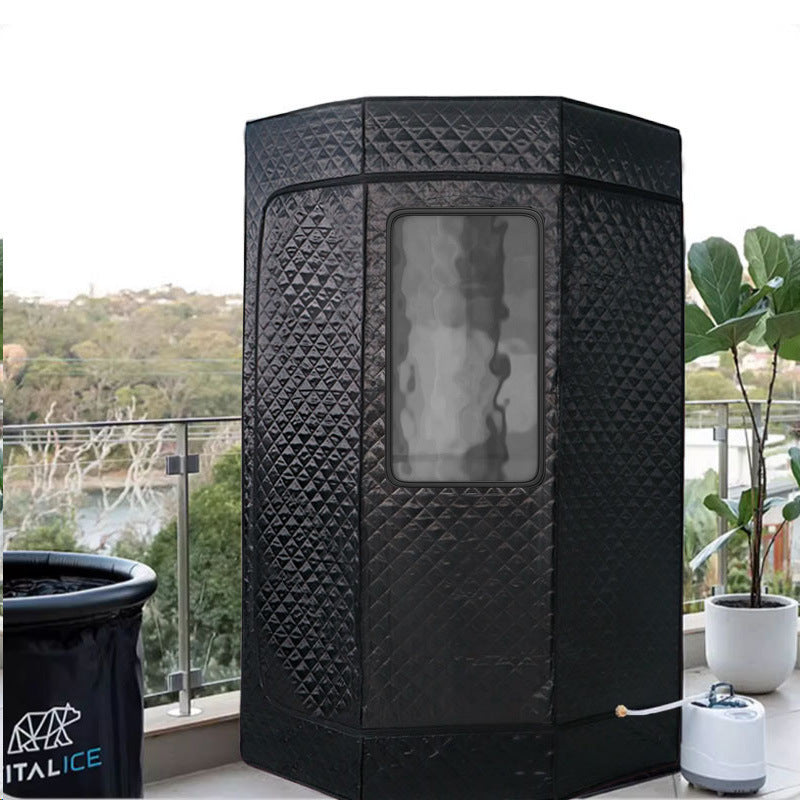 3L Sweating Bath Box Sauna Steam Machine+Pentagonal bracket + folding chair