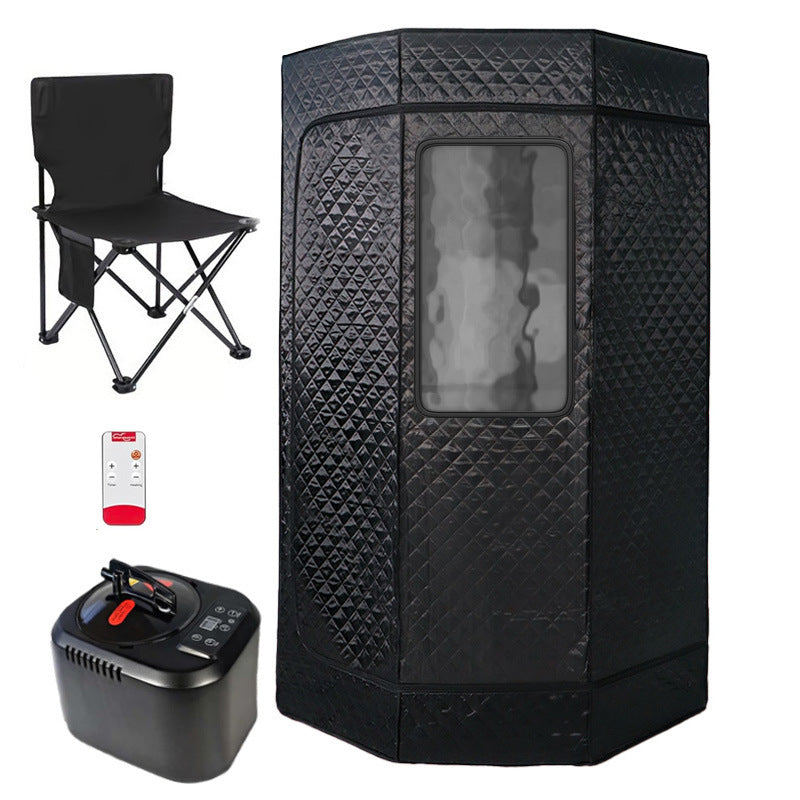 3L Sweating Bath Box Sauna Steam Machine+Pentagonal bracket + folding chair