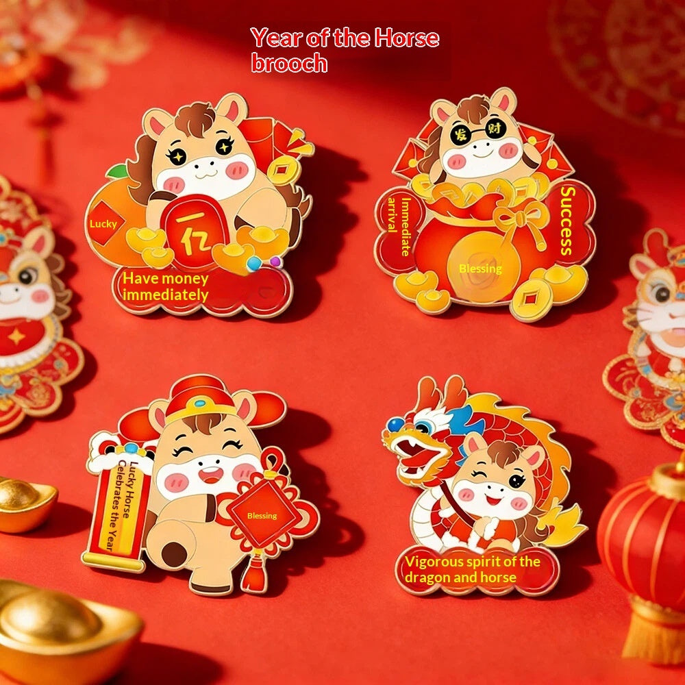 Cute Animal Zodiac Year Gift Brooch Trendy Jewelry Accessory