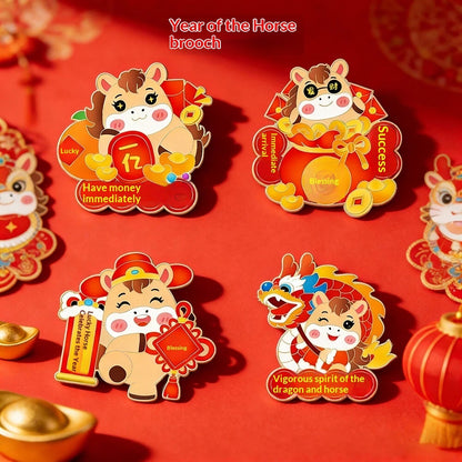 Cute Animal Zodiac Year Gift Brooch Trendy Jewelry Accessory