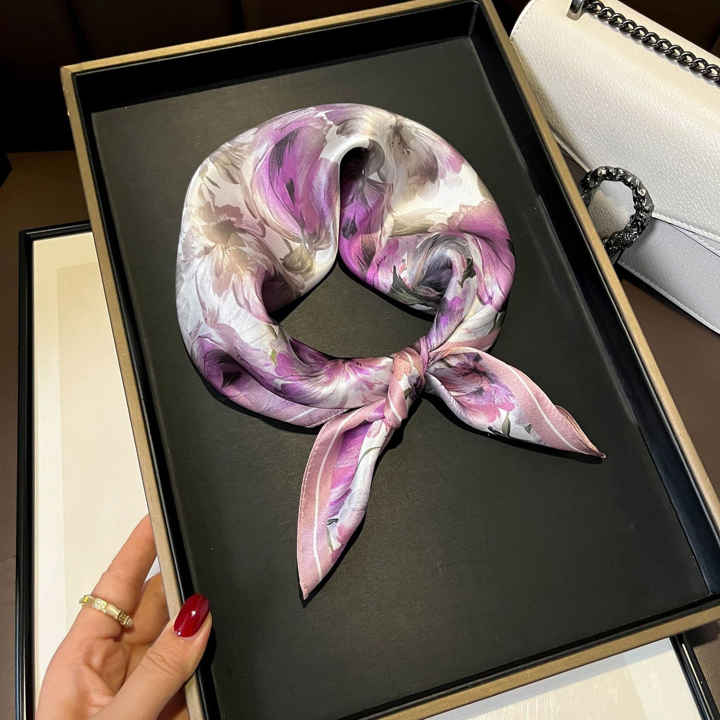 Buy Beige Silk Square Scarf for Women Versatile & Easy to Style
