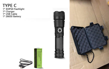 XHP70.2 Powerful USB LED Flashlight for Outdoor Camping