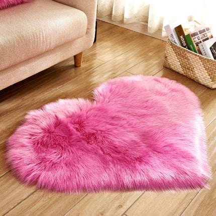 Buy Plush Heart Shaped Carpet – Fluffy Non-Slip Floor & Sofa Mat