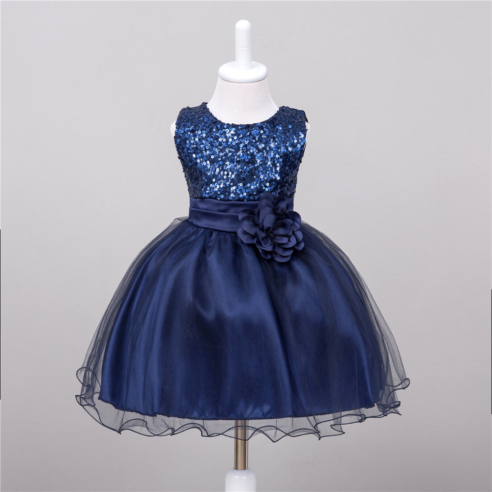 Buy Baby Sequin Dress Flower Girl Wedding Princess Dress Stylish