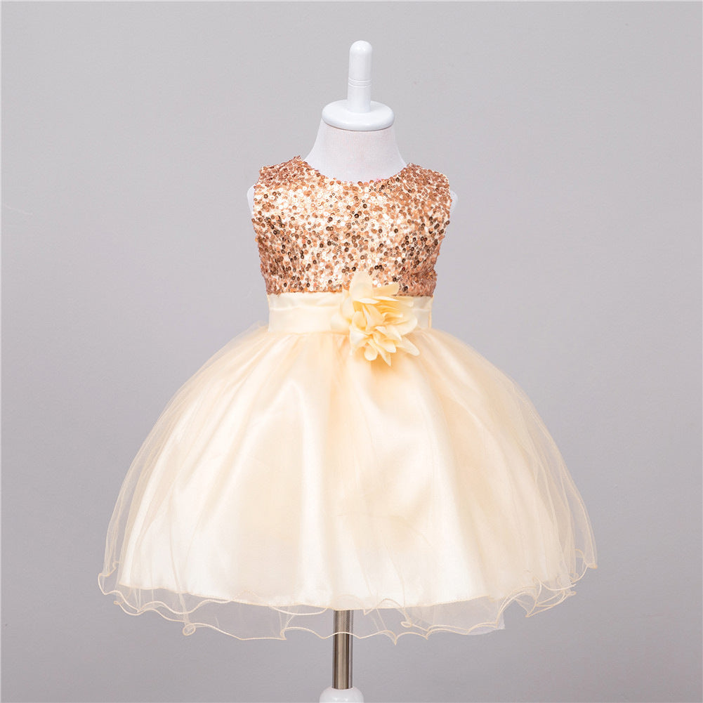 Buy Baby Sequin Dress Flower Girl Wedding Princess Dress Stylish