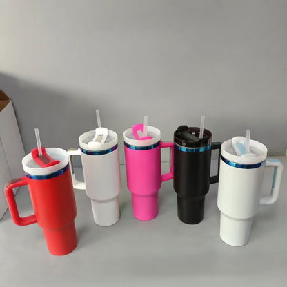 40oz Ion-Plated Tumbler – 304 Stainless Steel Insulated Cup with Straw for Car & Outdoor Use