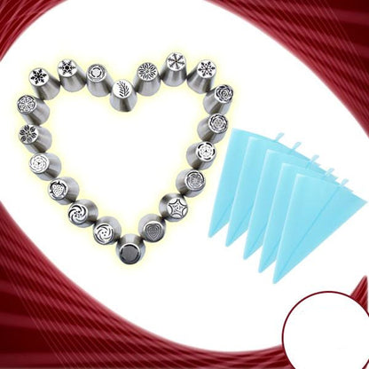 30 PCS Stainless Steel Cake Decorating Nozzle Set DIY Tool
