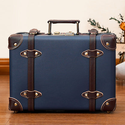 Retro Style Leather Look Suitcase Storage Box for Storage