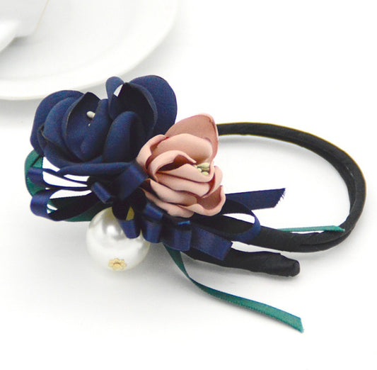 Bun Hair Half Bun Pearl Flower Hair Korean Hair Accessory