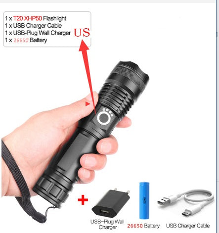 USB Charging Zoom P50 Flashlight – High Power LED Torch