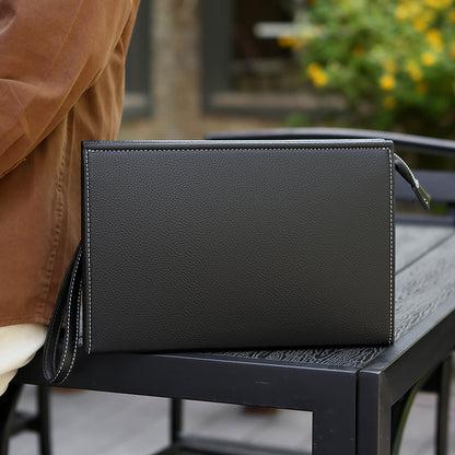 Men’s Soft Leather Clutch Briefcase Stylish Business Handbag
