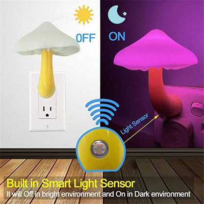 Buy LED Night Light Mushroom Lamp – Wall Socket Warm White Light