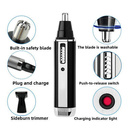 Multifunctional Rechargeable Nose Hair Trimmer for Grooming