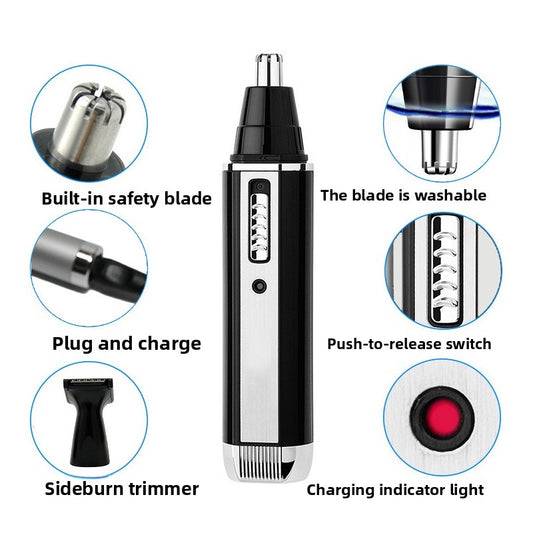 Multifunctional Rechargeable Nose Hair Trimmer for Grooming