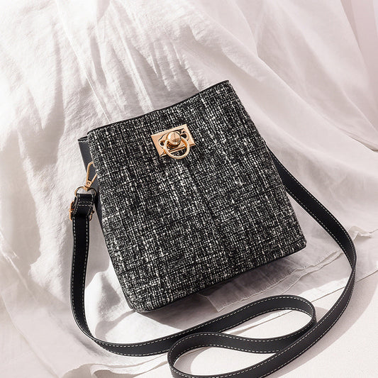 Buy Fashion Texture Bucket Bag – Chic Single Shoulder Slant Design