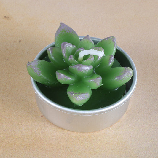 Artificial Succulent Rose Candles for Cute Home Decor Glow
