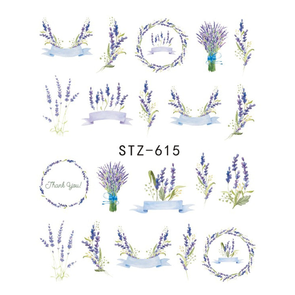 Buy Cute Butterfly Flower Nail Sticker Water Transfer Design.