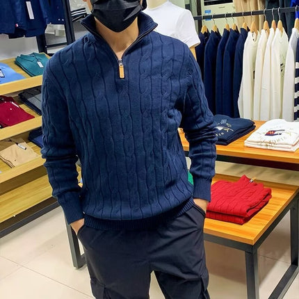 Buy Men's Thermal Knit, Top With Half Zip And Long Sleeves.