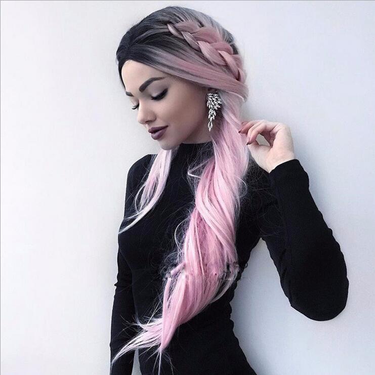 Long Straight Fashion Gradient Fake Hair Stylish Hair Extension