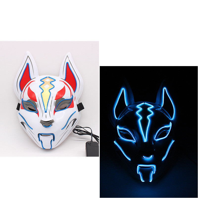 Glowing Cat Face Mask for Women Demon Slayer Cosplay & Party