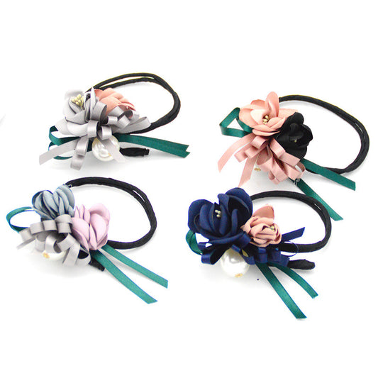 Bun Hair Half Bun Pearl Flower Hair Korean Hair Accessory