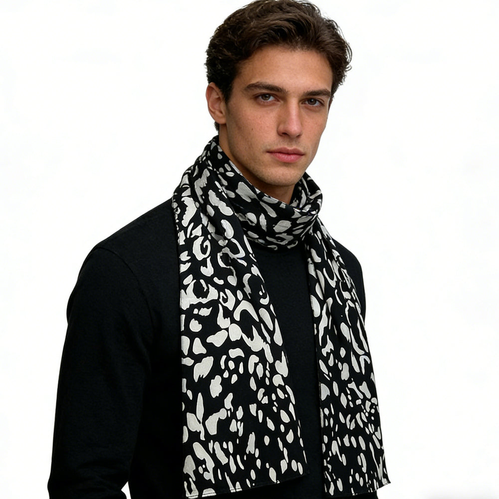2pcs Abstract Long Scarf Bold Gallery Print for All Occasions