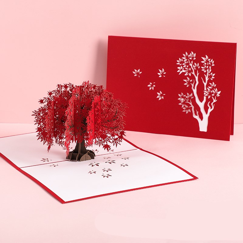 Buy 3D Laser Cut Handmade Sakura Kissing Lover Greeting Card