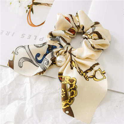 Pearl Pendant Large Hair Band – Knotted Big Bow Hair Rope