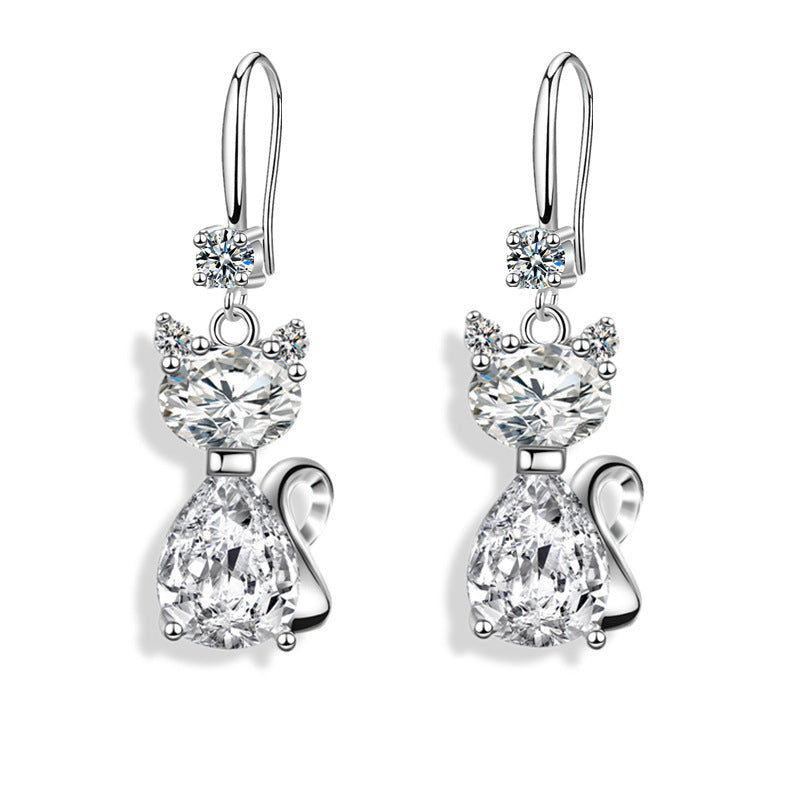 Trendy Zircon Stud Earrings for Women Elegant and Fashionable