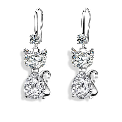 Trendy Zircon Stud Earrings for Women Elegant and Fashionable