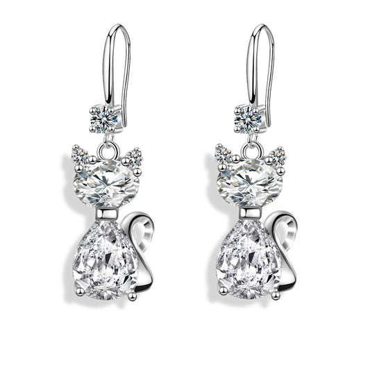 Trendy Zircon Stud Earrings for Women Elegant and Fashionable