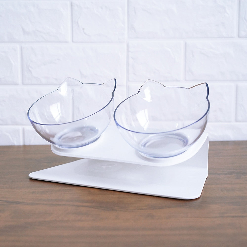 Cat Double Bowl – Ergonomic Food Bowl for Neck Protection