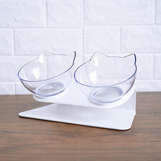 Cat Double Bowl – Ergonomic Food Bowl for Neck Protection