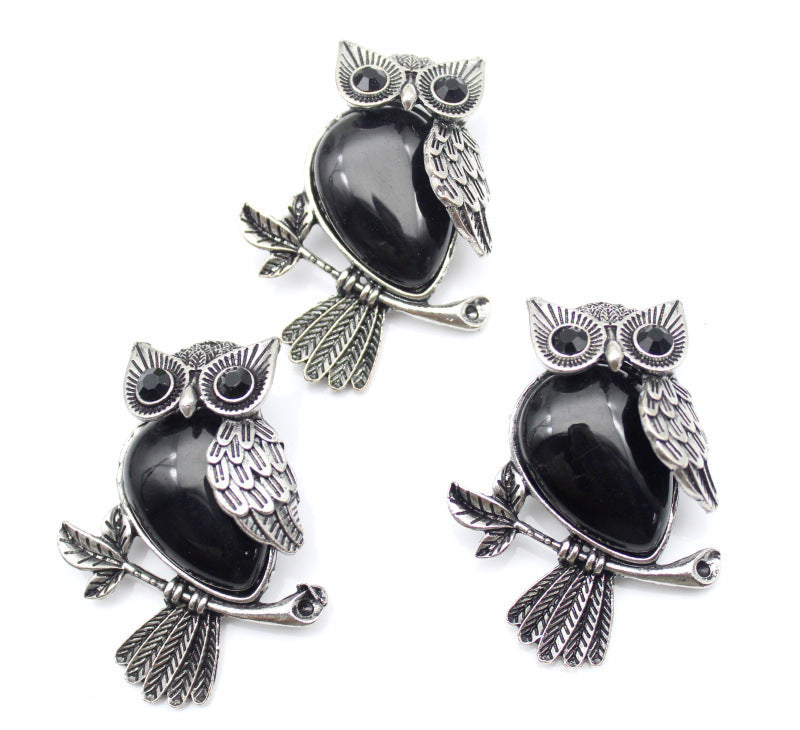 Buy DIY Alloy Owl Brooch with Crystals Stylish Pin Online